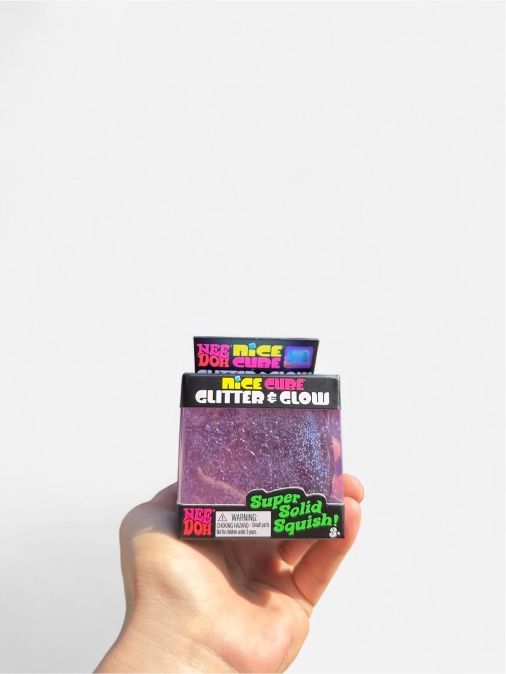NeeDoh Nice Cube Glitter & Glow - Purple